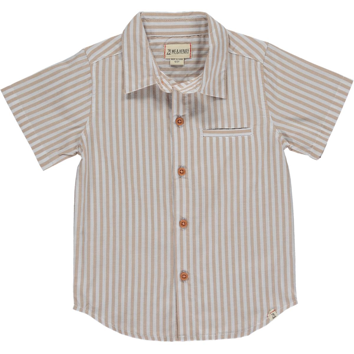 Newport Beige and White Woven Shirt