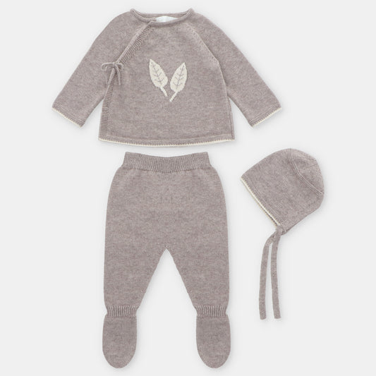 Sherwood Leaves Collection Taupe 3-Pc Set