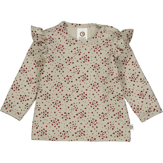 Soft Green Love Frill L/S Tee