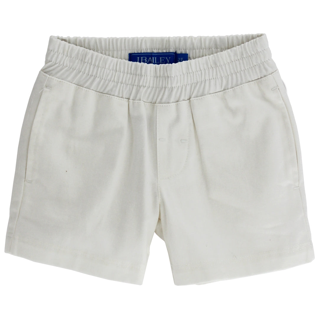 White Pull On Twill Shorts