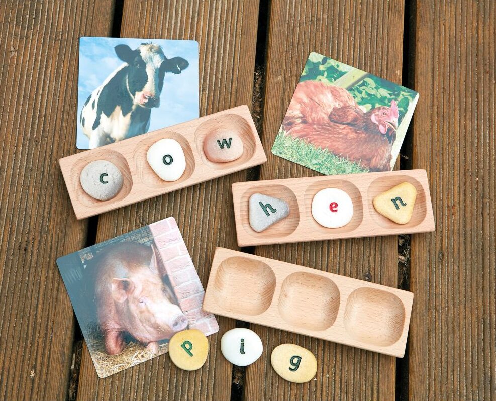 3 Pebble Word-Building Trays
