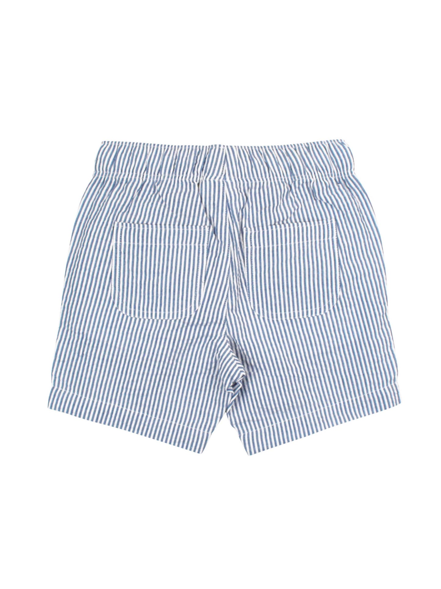 Blue Seersucker Pull-on Shorts