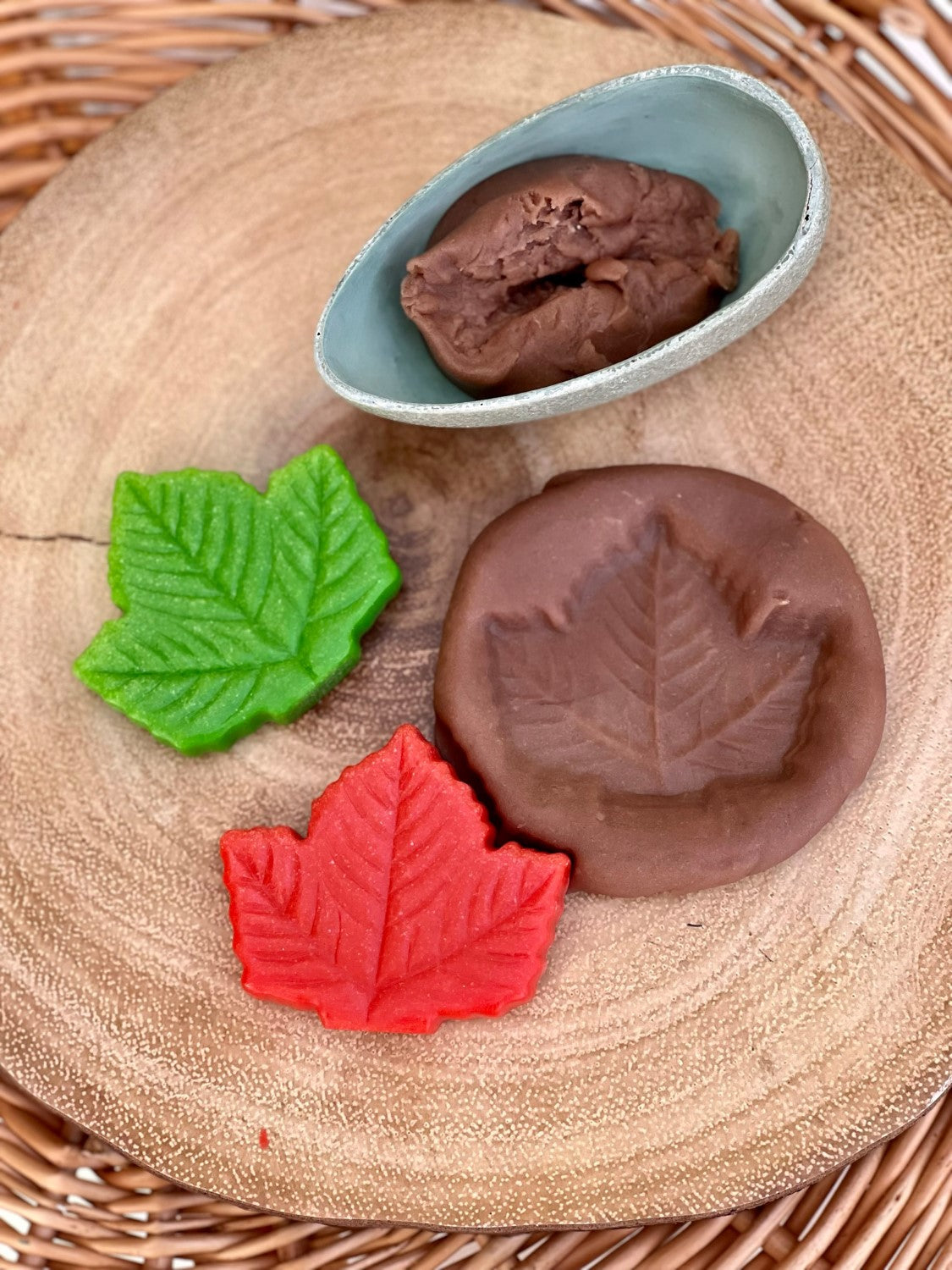 Sensory Play Stones Leaves