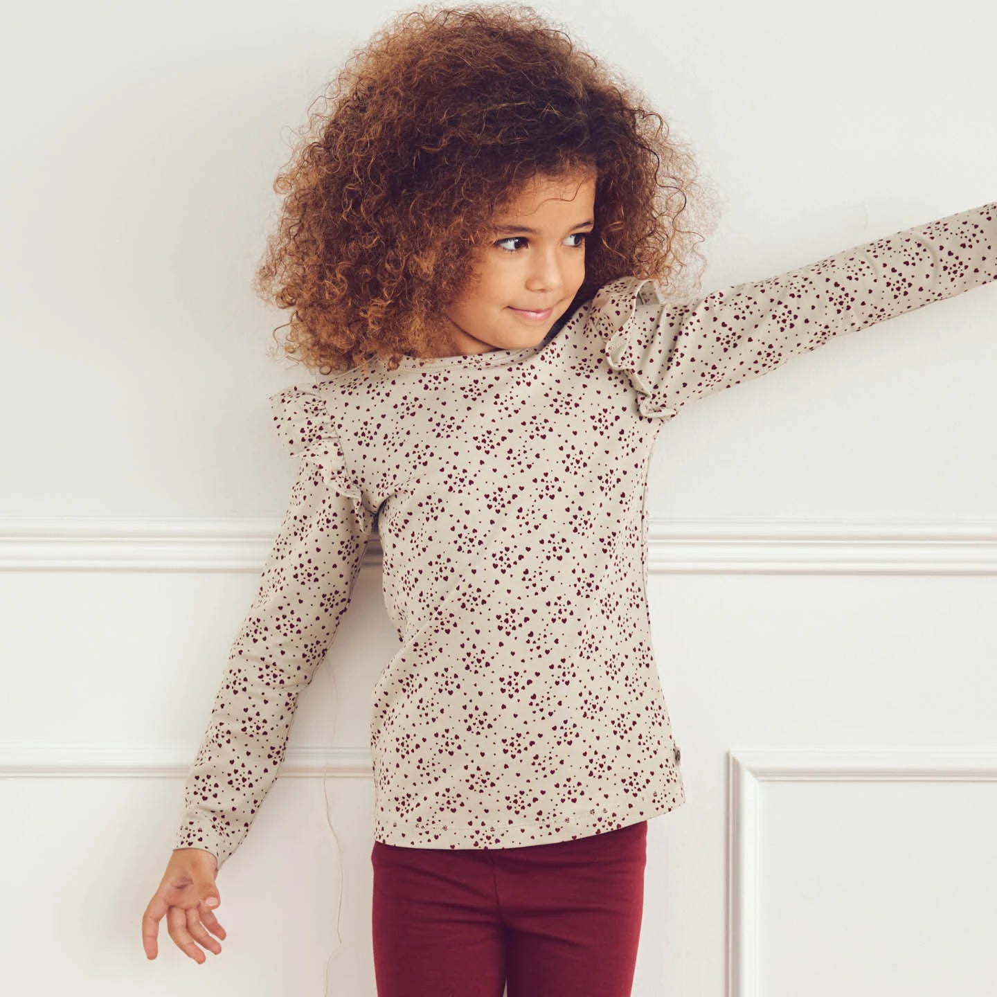 Soft Green Love Frill L/S Tee