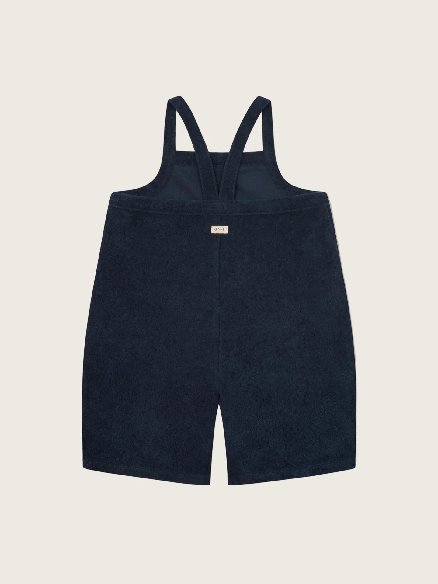 Navy Terry Cropped Dungarees