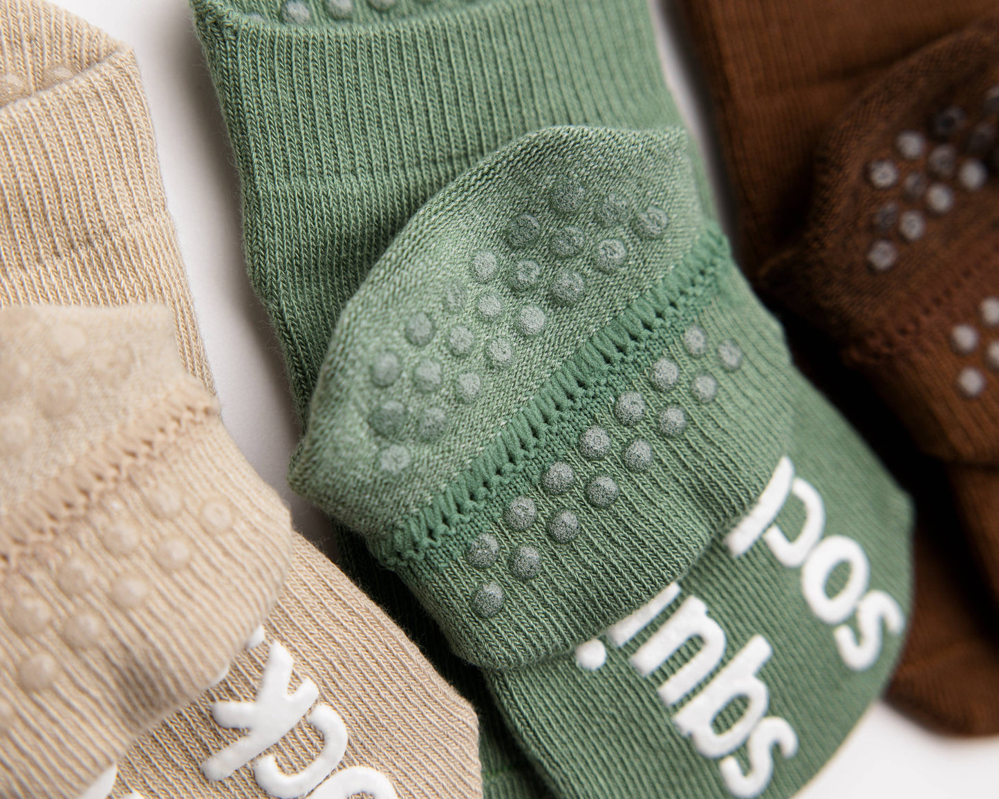 Socks in Nude, Brown, Green