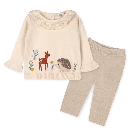 Woodland Embroidered Sweater Knit Set