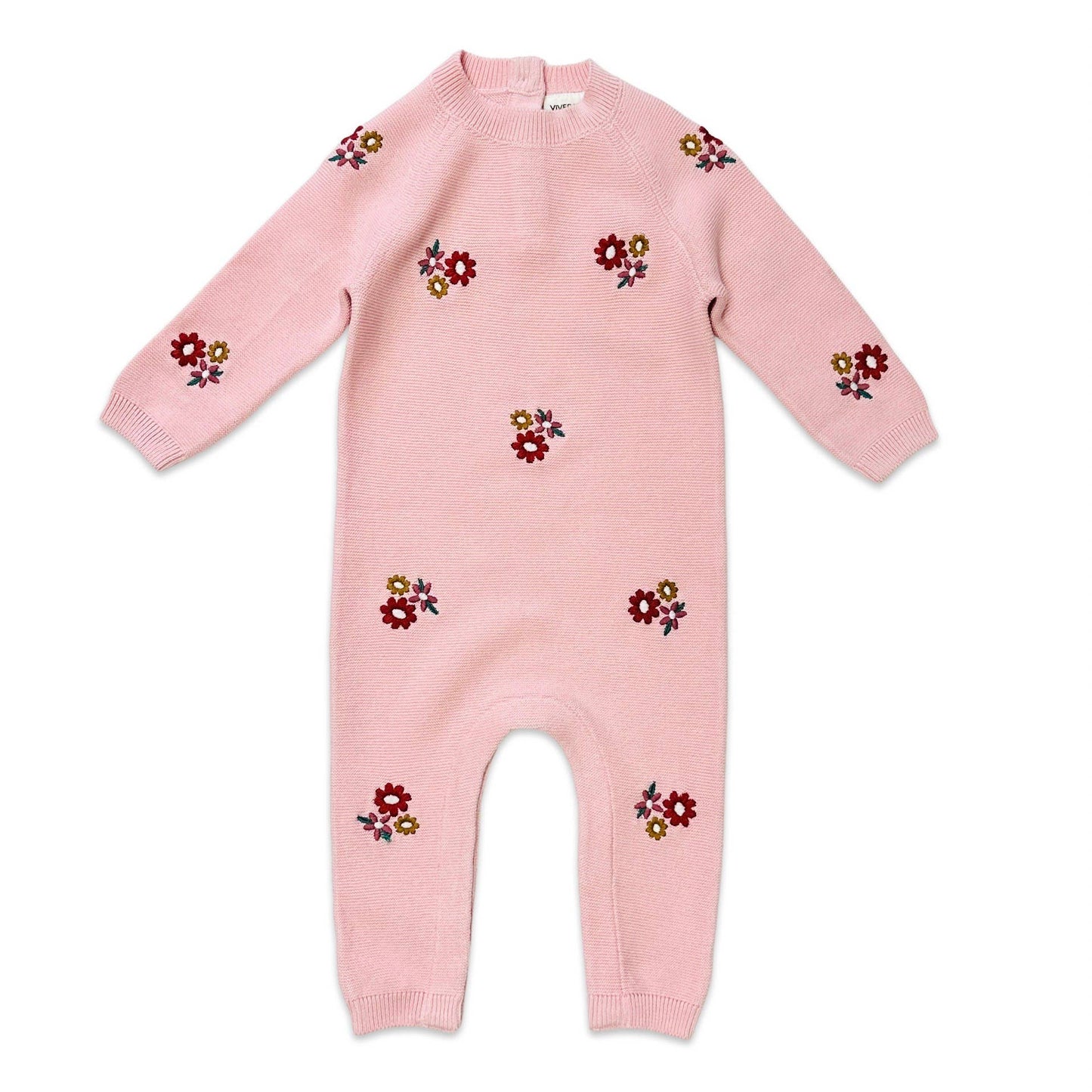 Floral Pink Knit Baby Jumpsuit