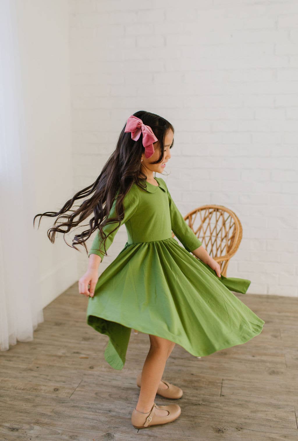 Rubina Dress in Moss Green