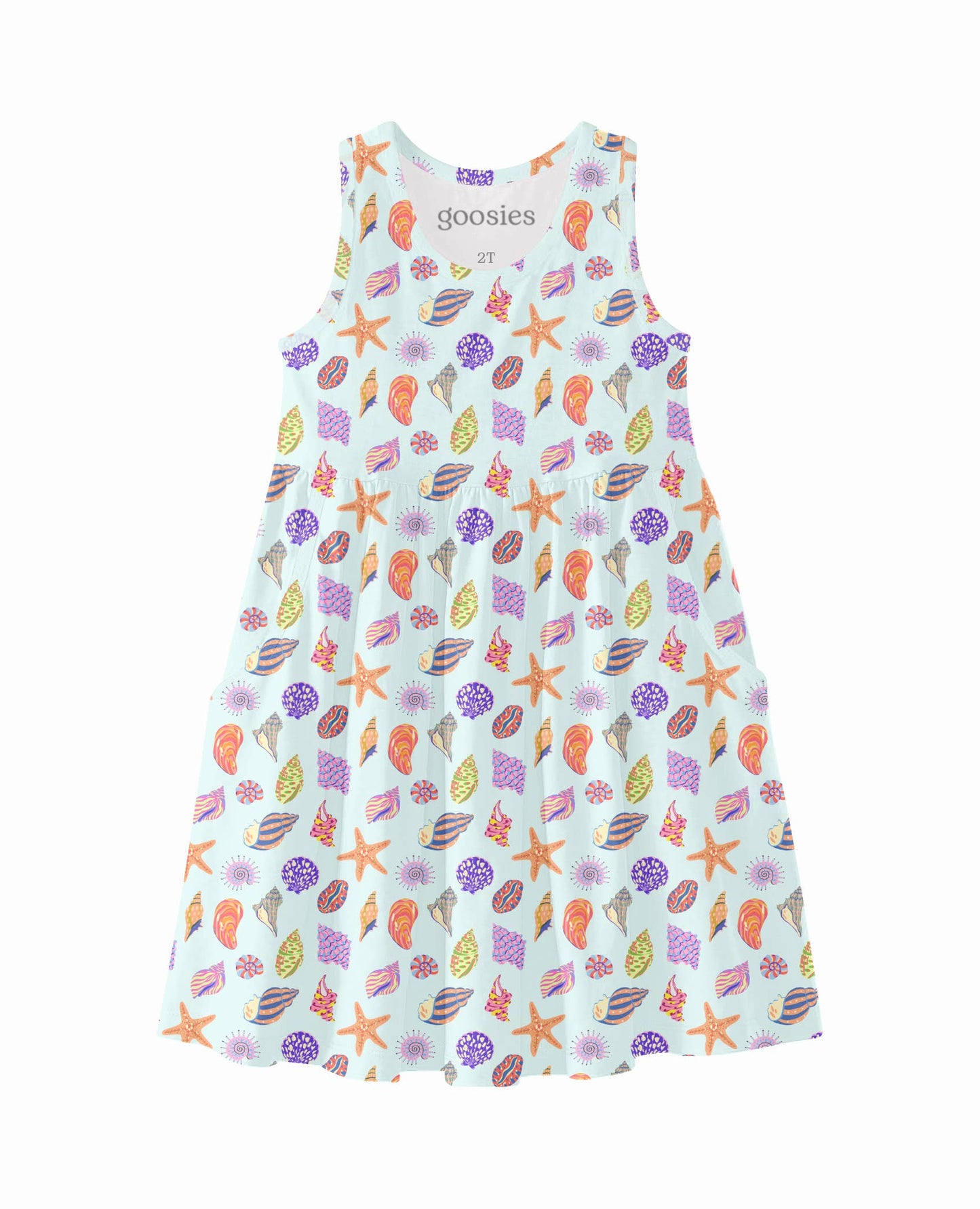 Beach Seashells - Sleeveless Pocket Dress