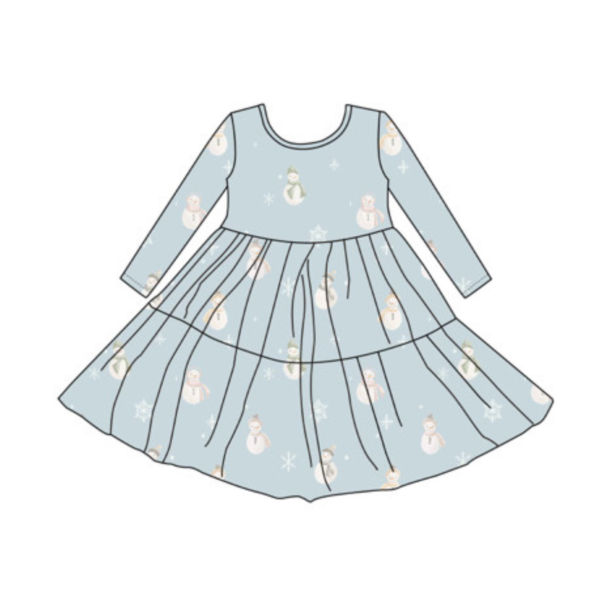 Bamboo Snowman Twirl Dress