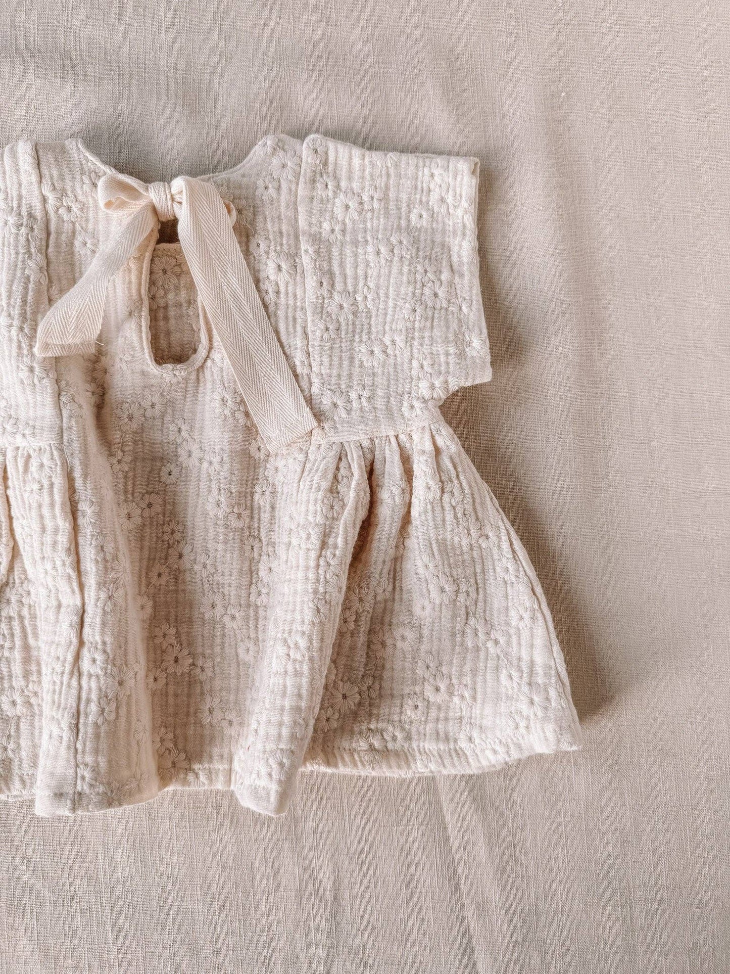 Malia Embroidered Ecru Dress