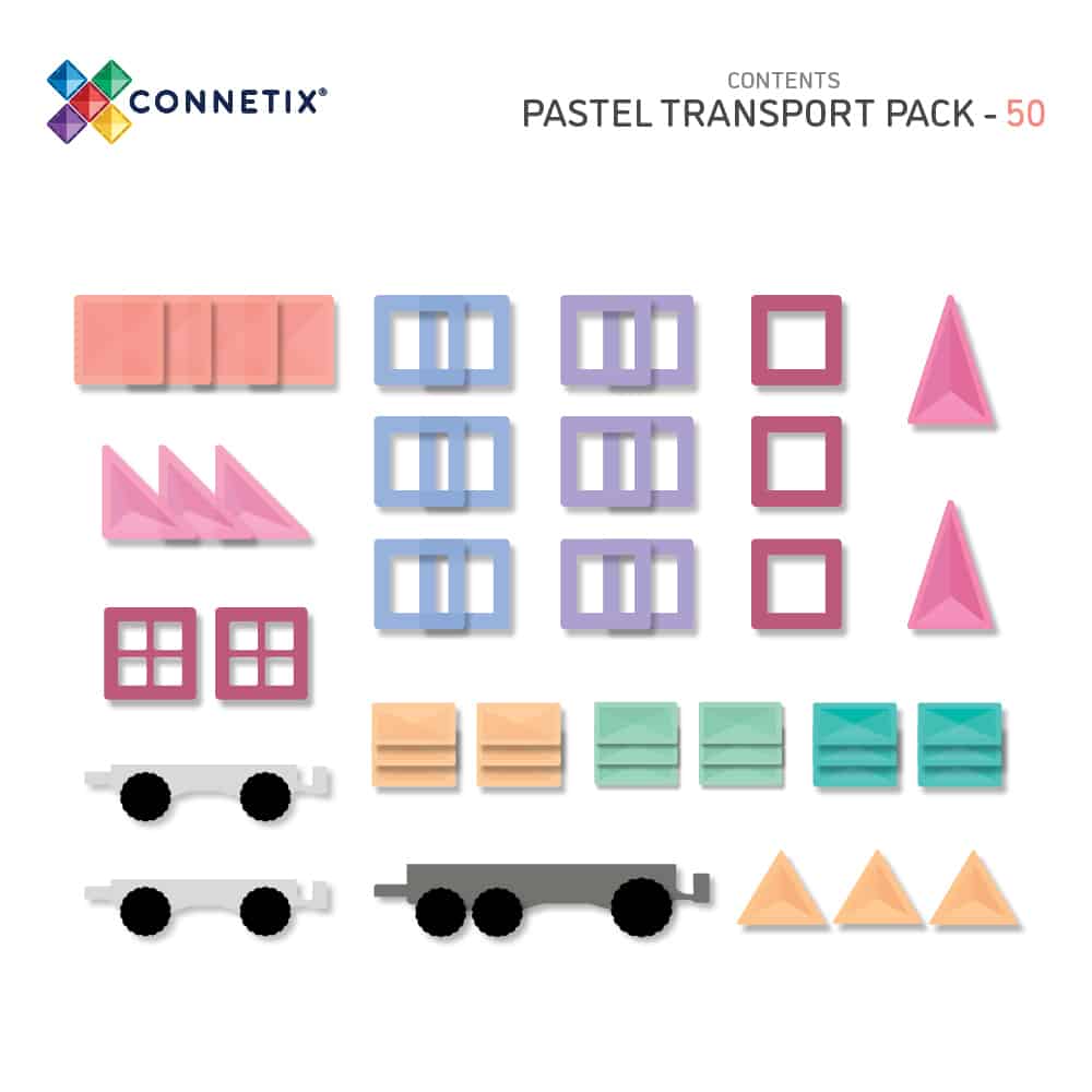 CONNETIX Pastel Transport Pack, 50 Pieces