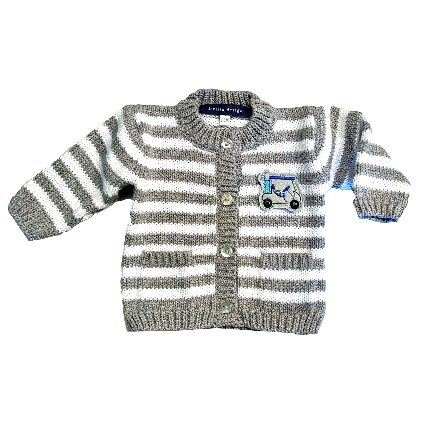 Golf Cart Striped Cardigan