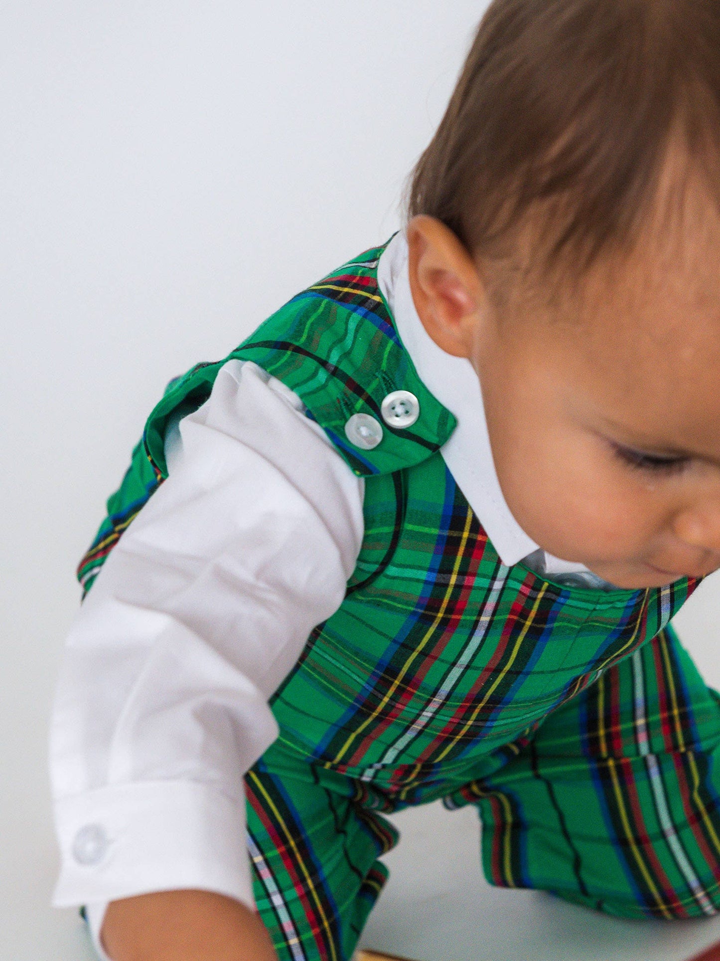 Nicholas Plaid Longall Romper Set