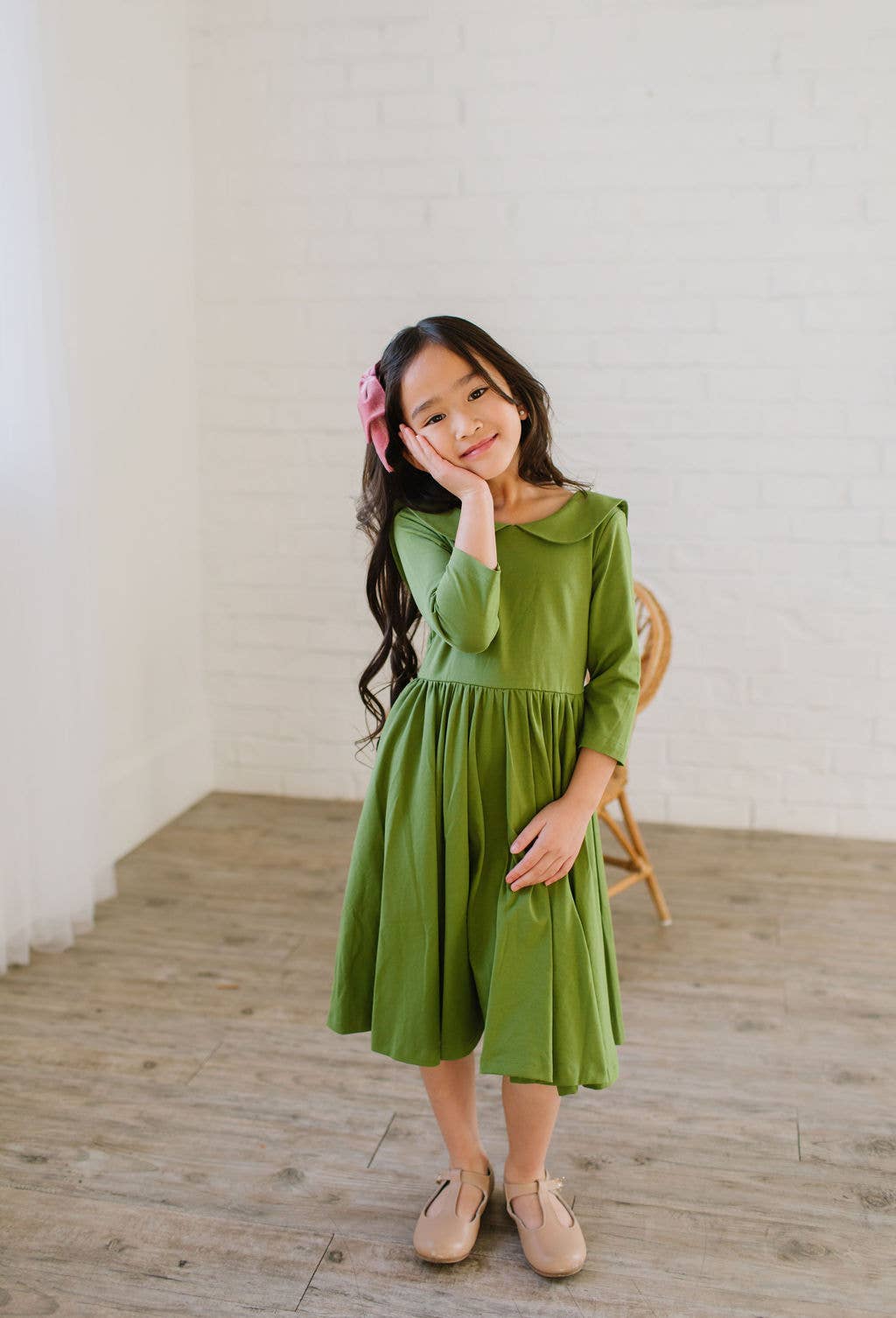 Rubina Dress in Moss Green