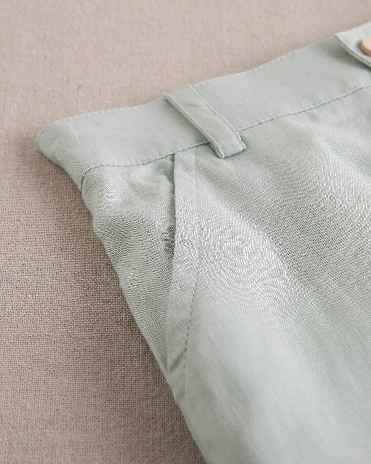Green Linen Boys' Shorts