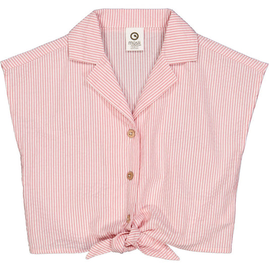 Seersucker Stripe Crop SS Shirt