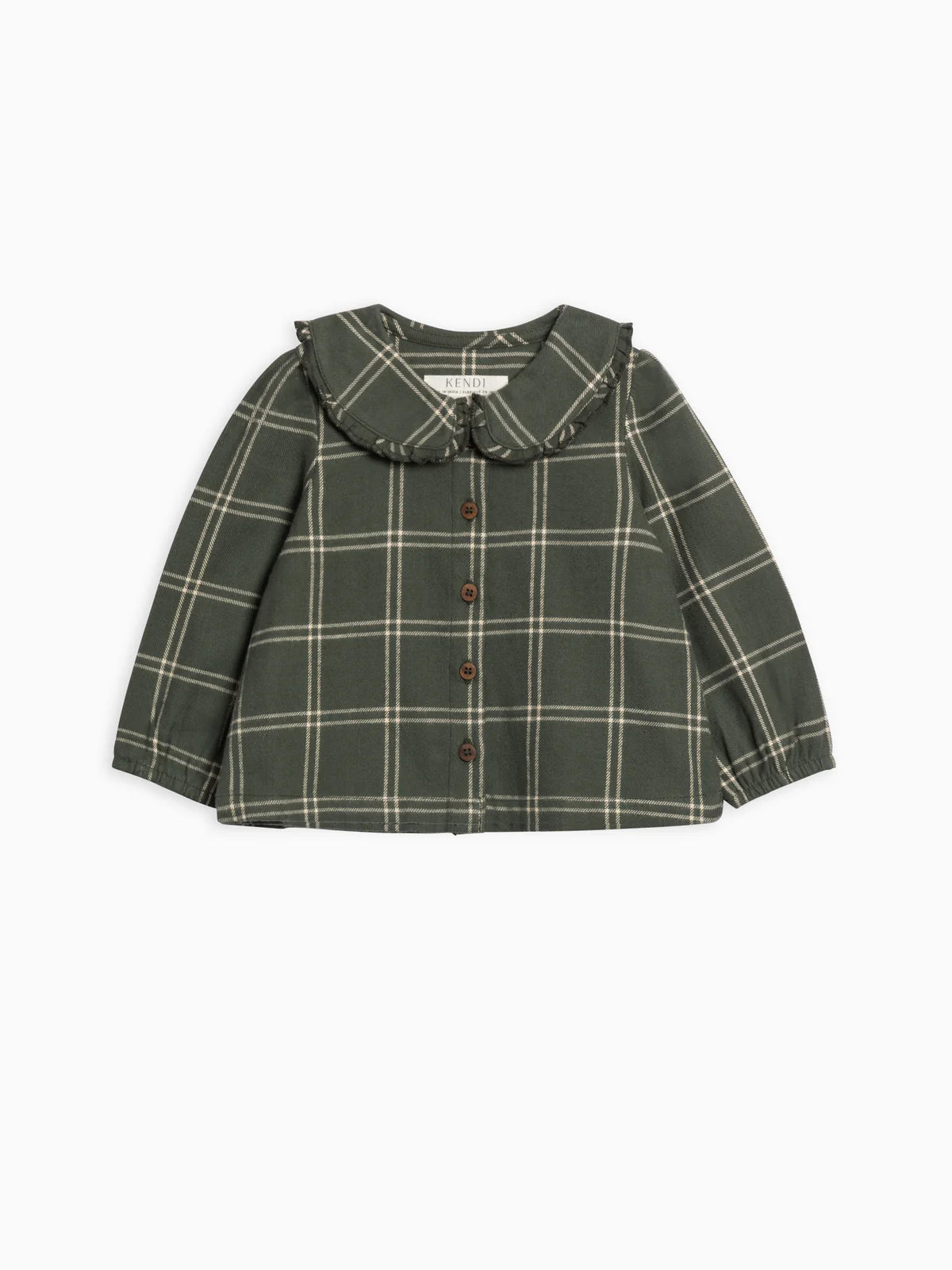 Yael Pine Plaid Ruffle Top