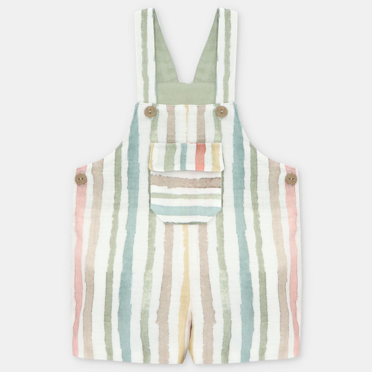 Verde Tila Stripe Infant Overall