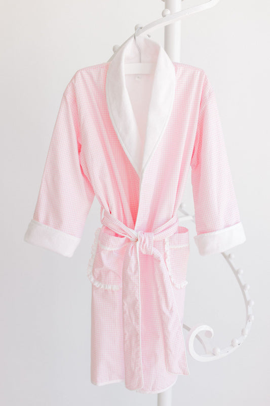Pink Gingham Bathrobe