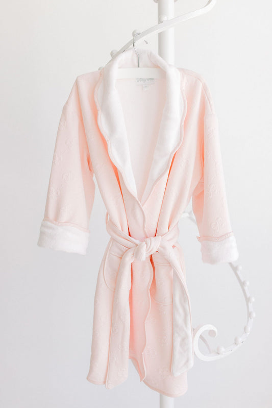 Pink Jacquard Bows Bathrobe