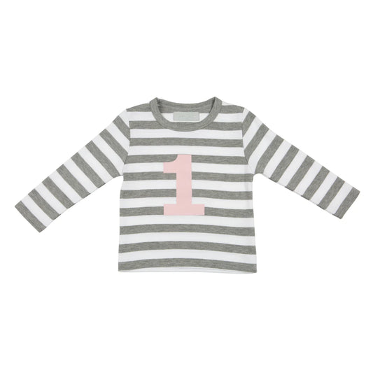 Grey Marl/White  (Pink) Shirt