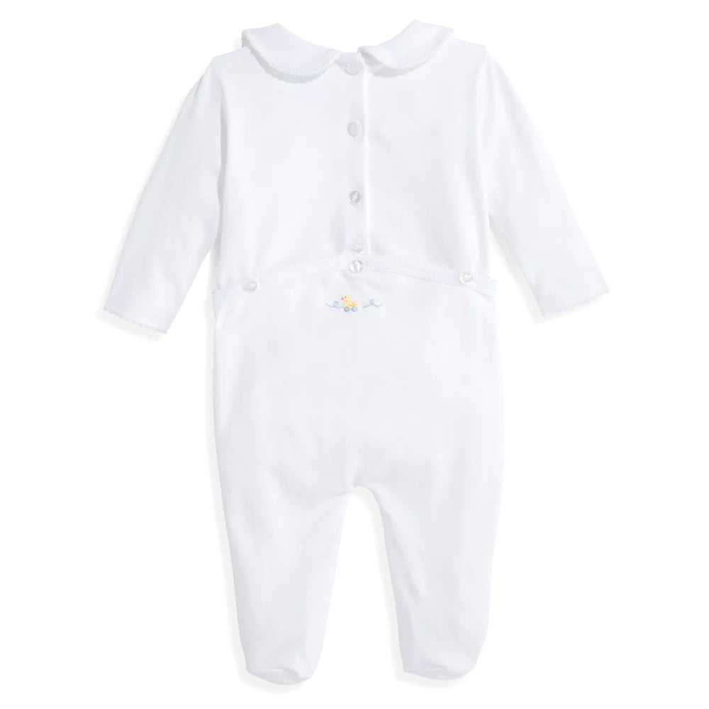 White Duck Embroidered Pima Footie