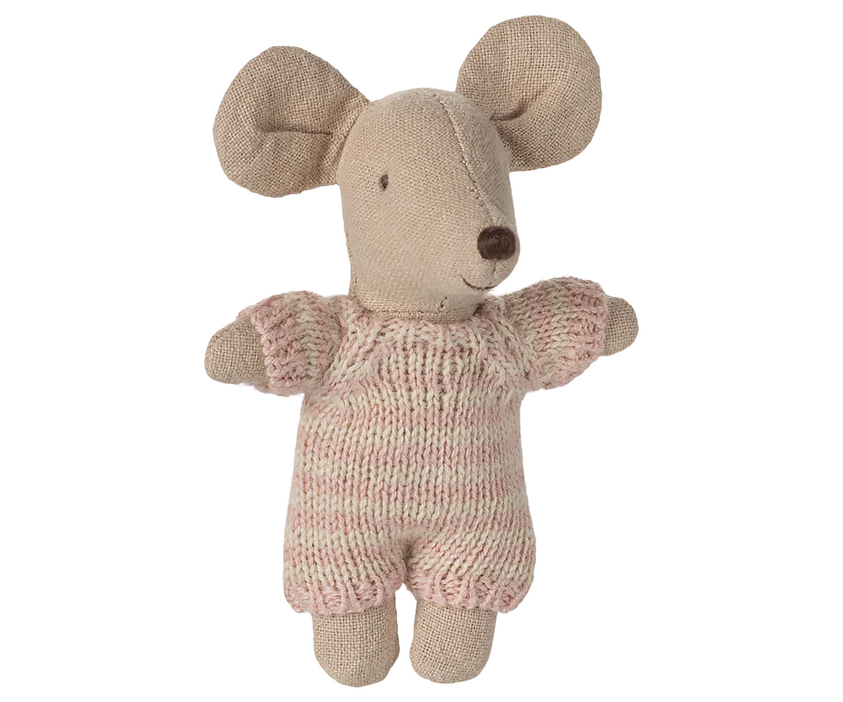 Baby Mouse in Carry Cot, Rose