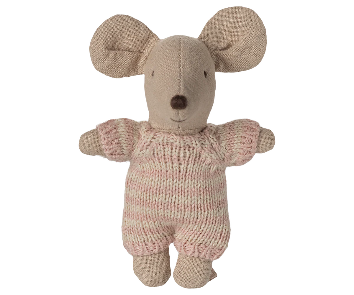 Baby Mouse in Carry Cot, Rose