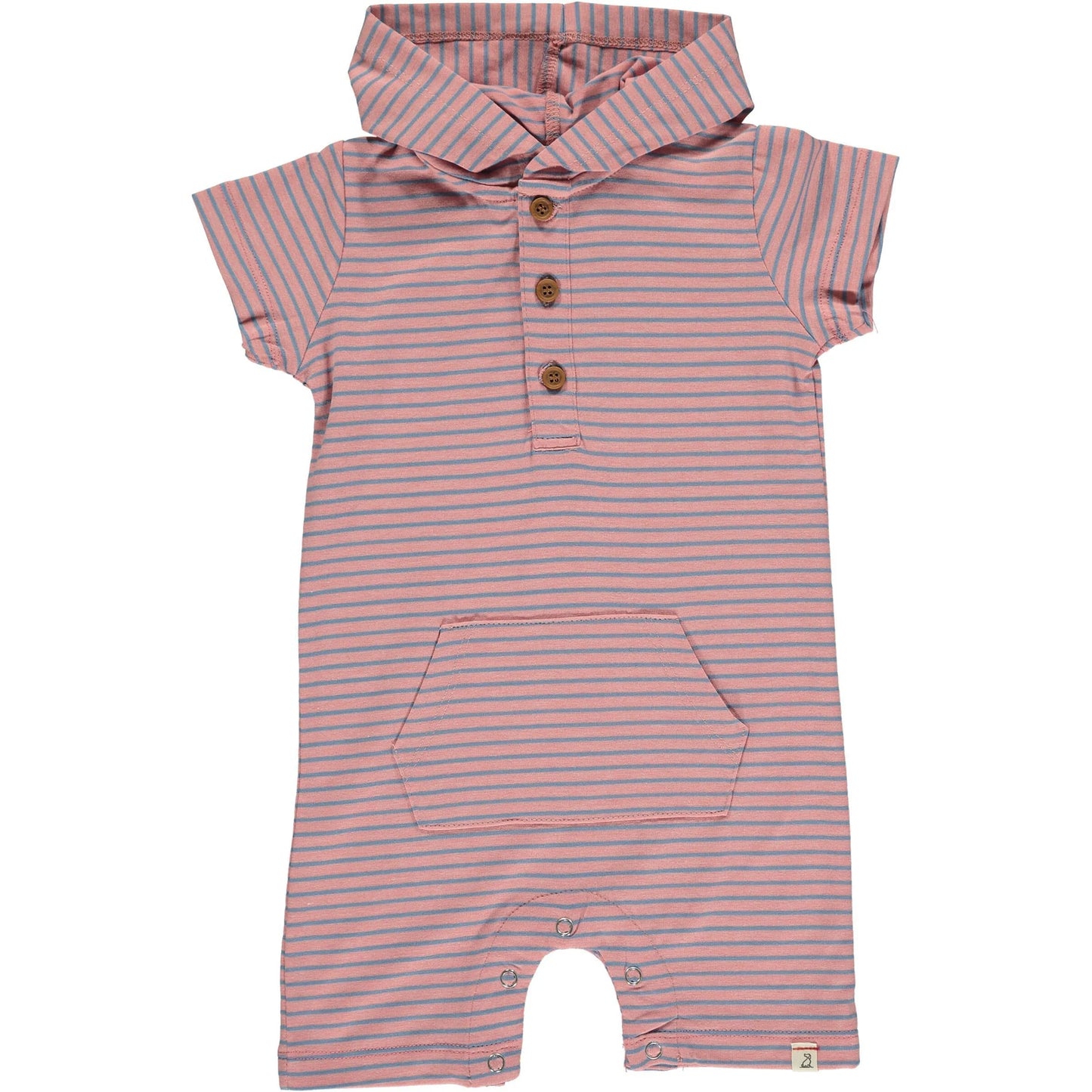Charlie Pink Stripe Hood Romper