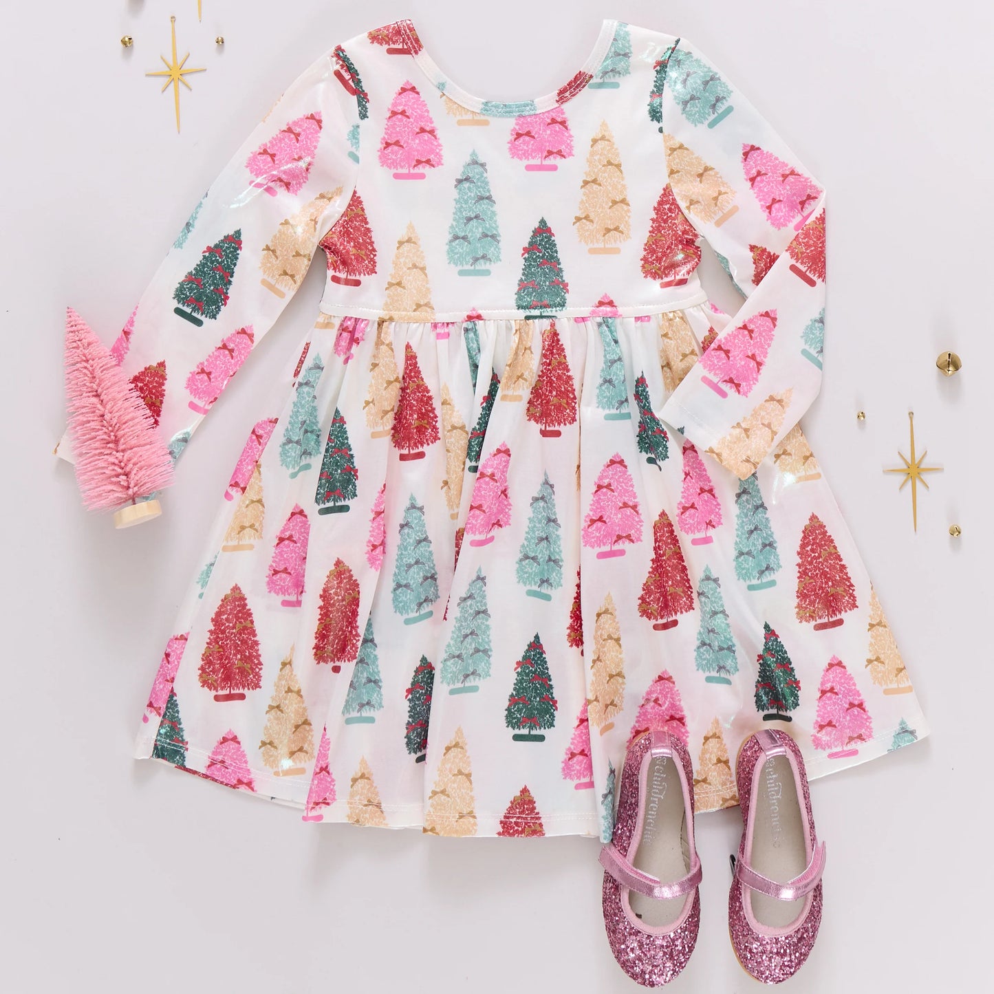 Bottle Brush Tree Lame Dress