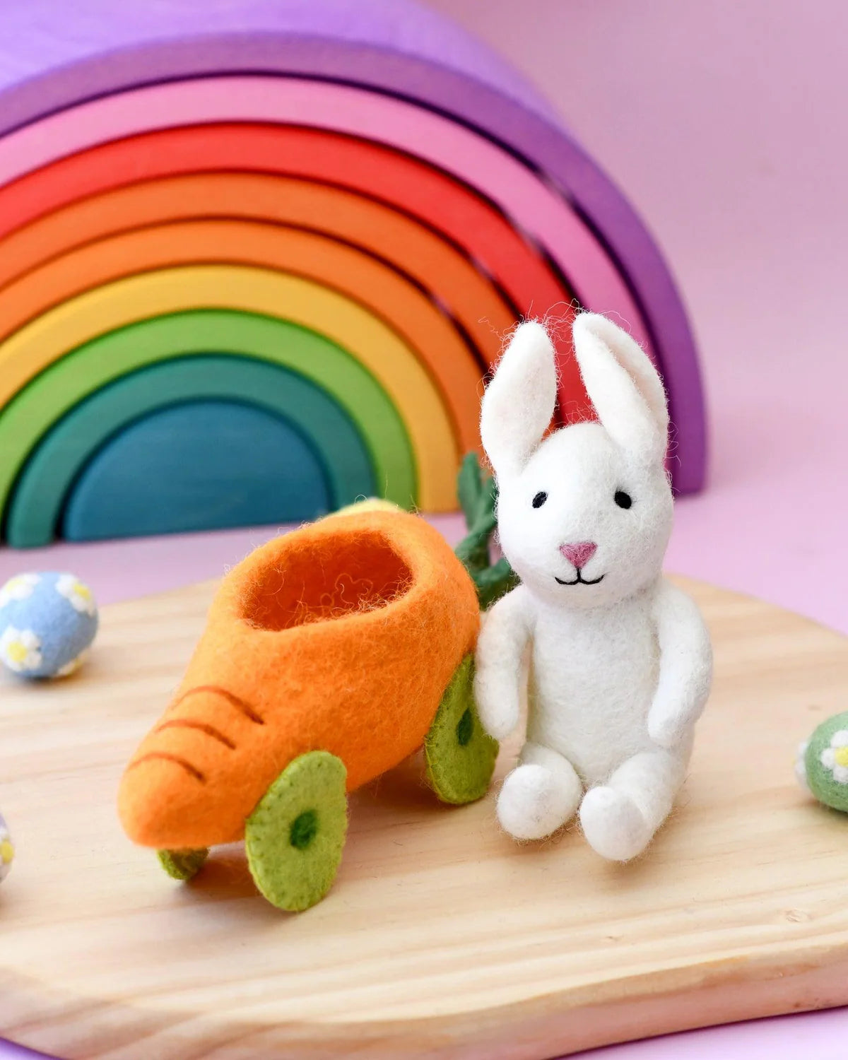 Felt Rabbit in Carrot Car