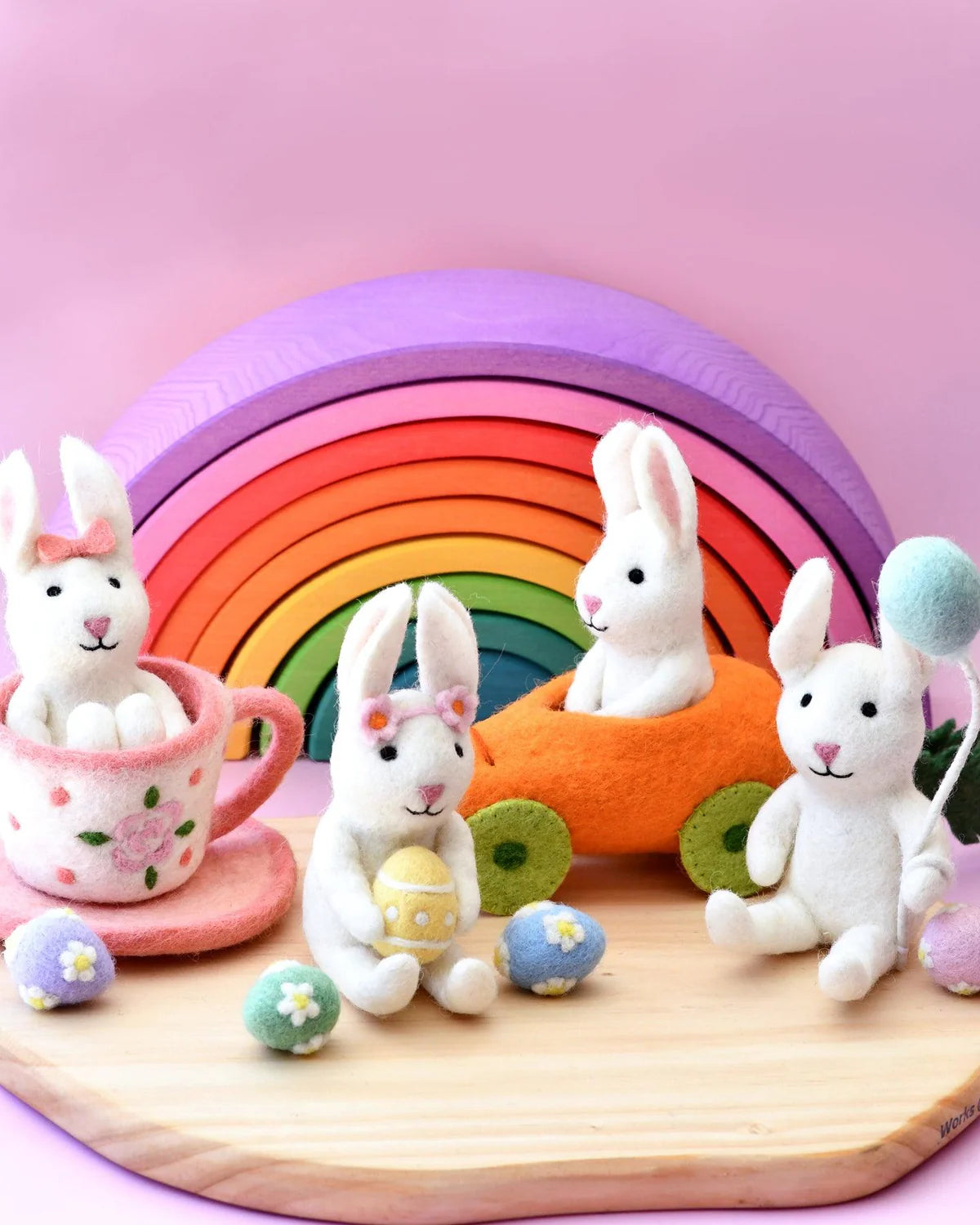 Felt Rabbit in Carrot Car