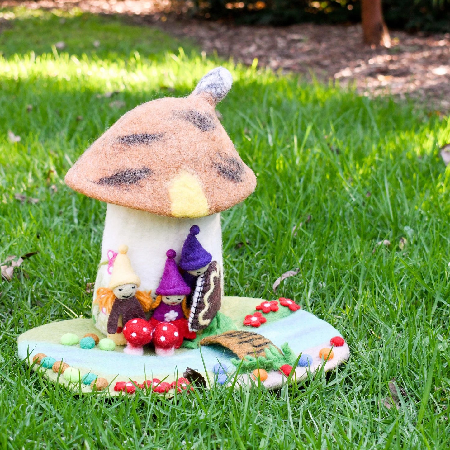 Fairies & Gnomes House with Brown Roof