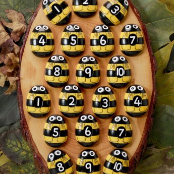 Honey Bee Number Stones