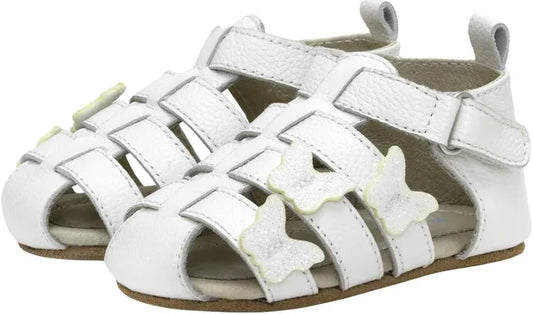 White Mariposa Sandals