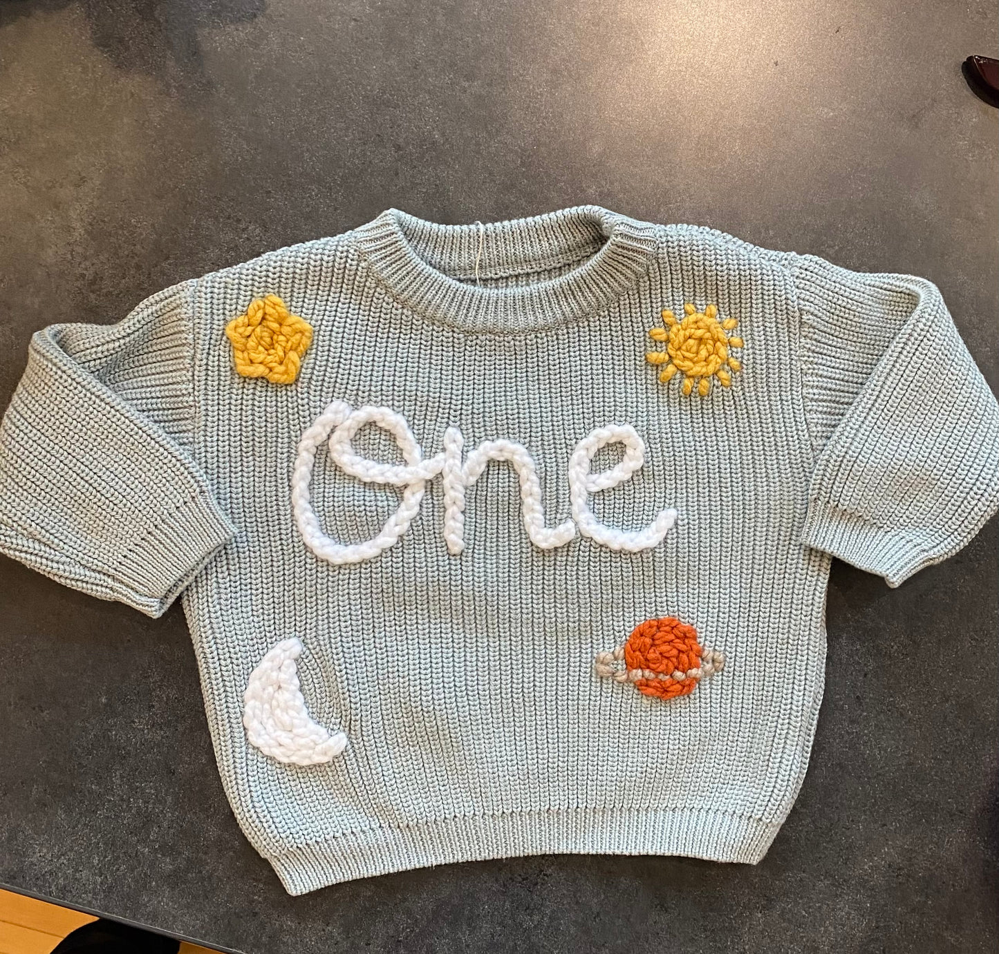 Space Themed First Birthday Sweater
