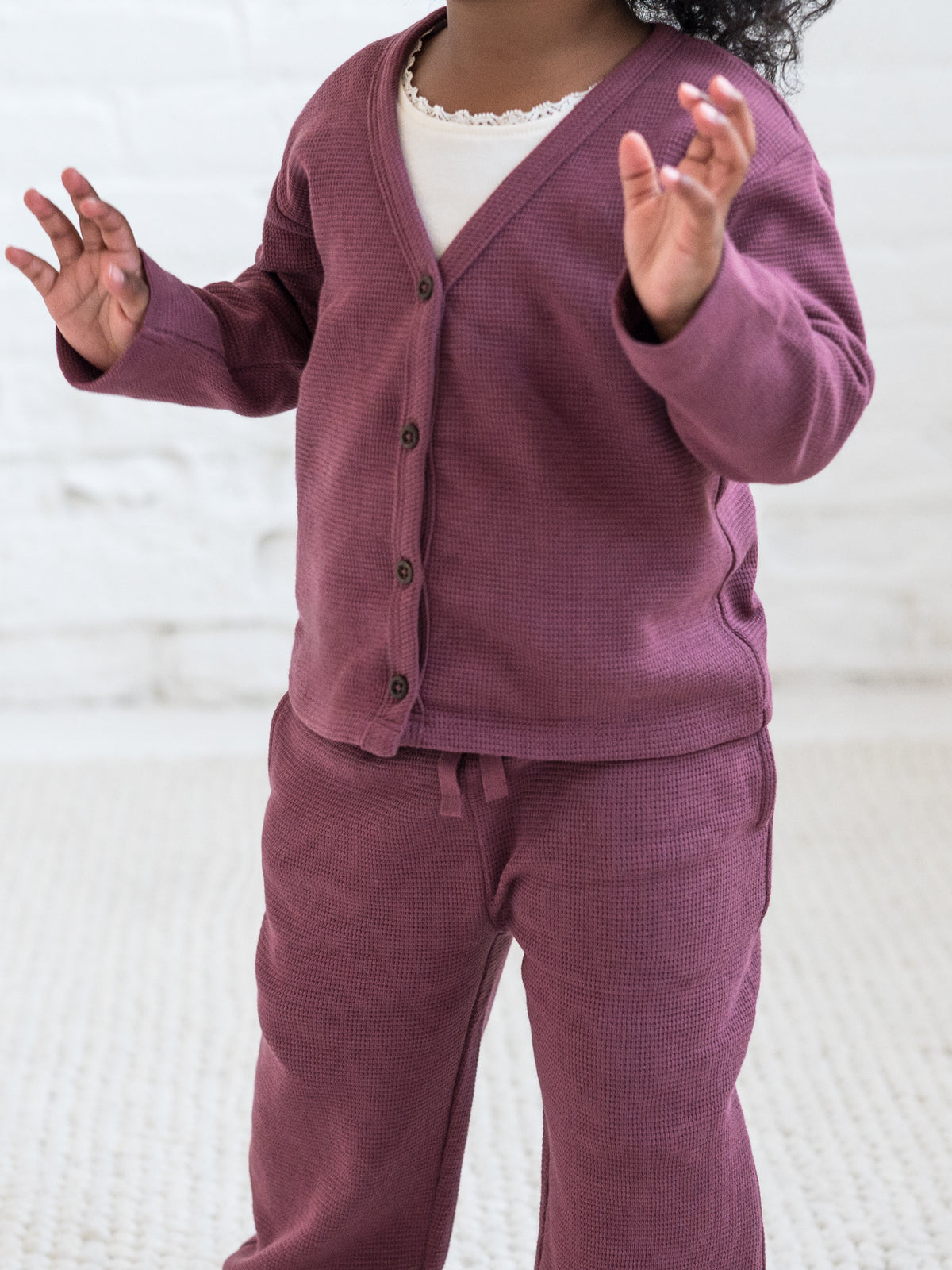 Wells Waffle Mulberry Cardigan
