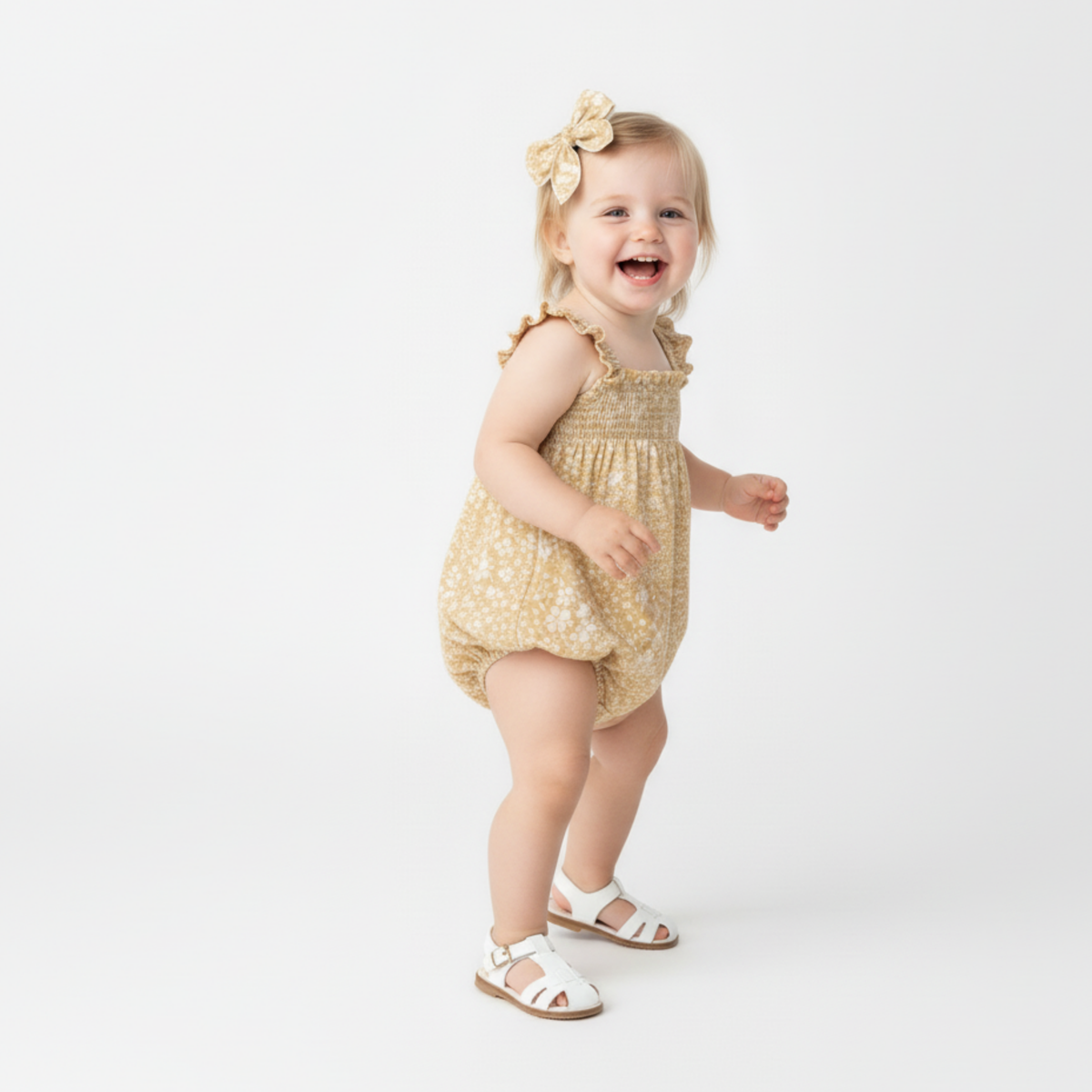 Organic Yellow Blossom Hair Bow