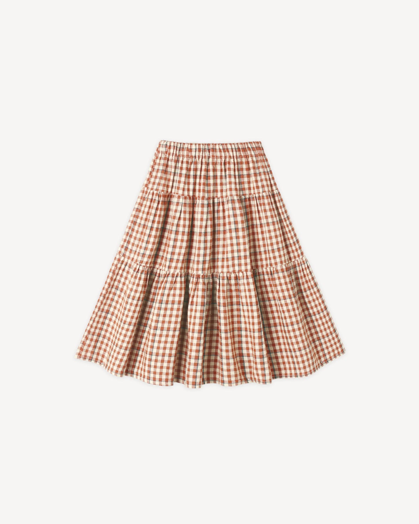 Tiered Poppy Gingham Skirt