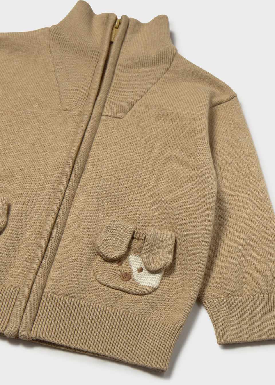 Puppy Zippered Cardigan