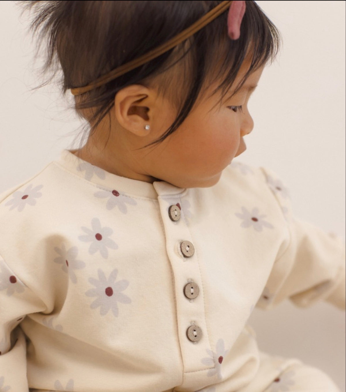 Blue Daisy Relaxed Fleece Jumpsuit