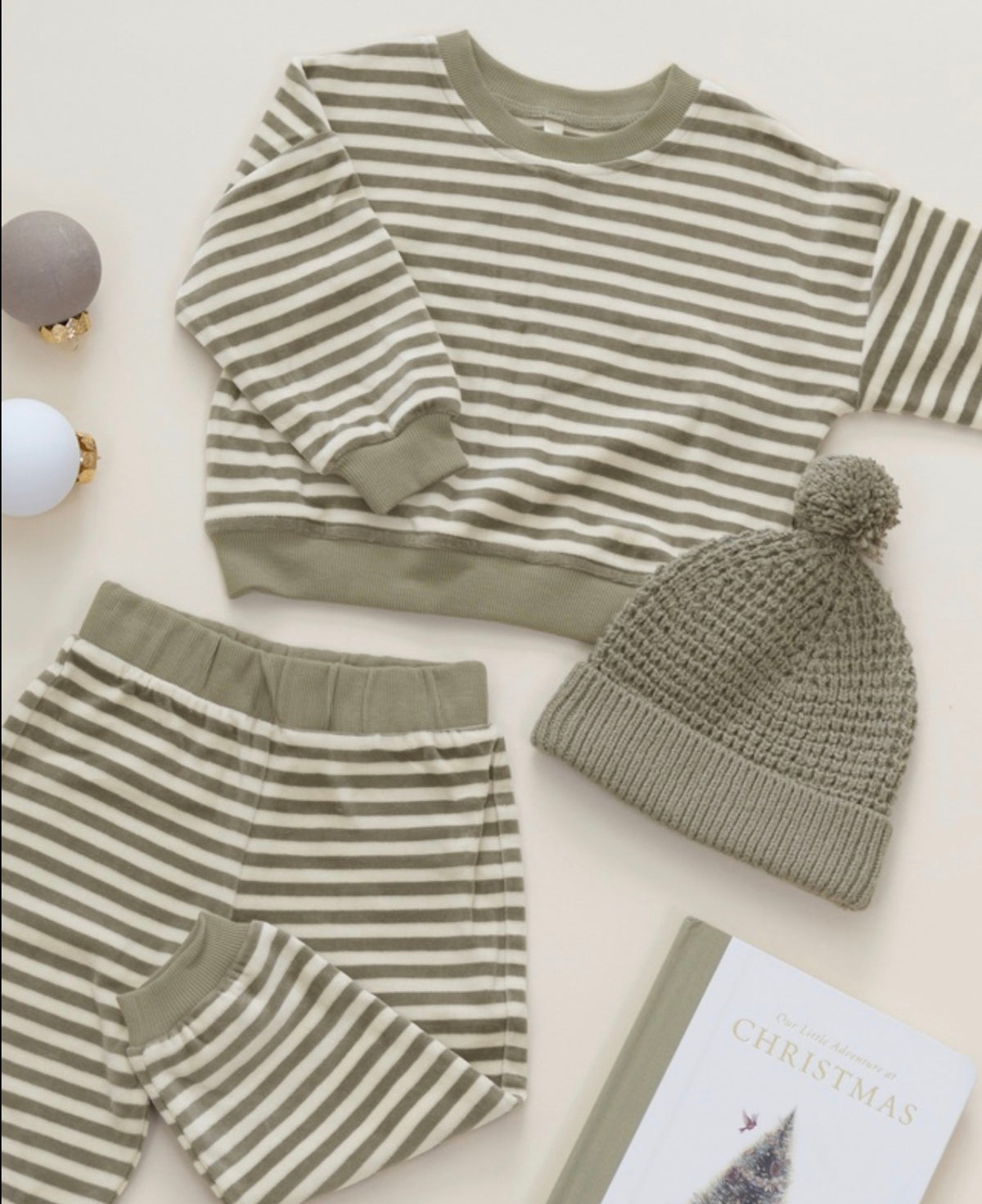 Spruce Stripe Velour Relaxed Sweatshirt