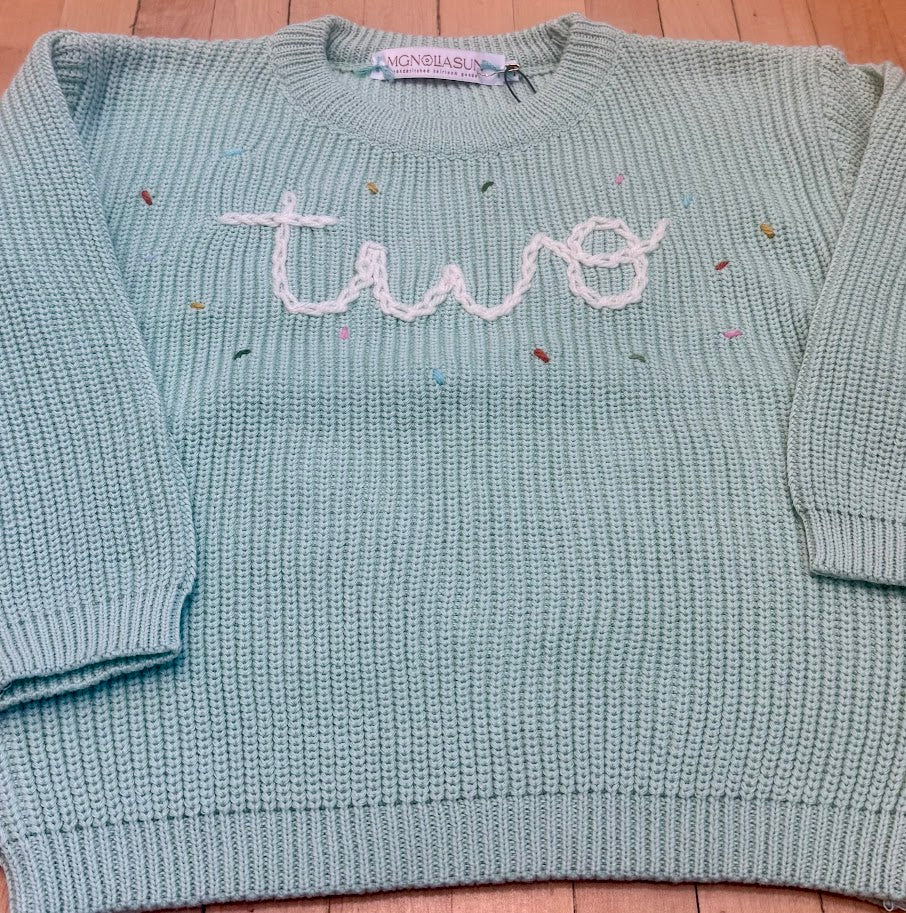"TWO" Birthday Sweater