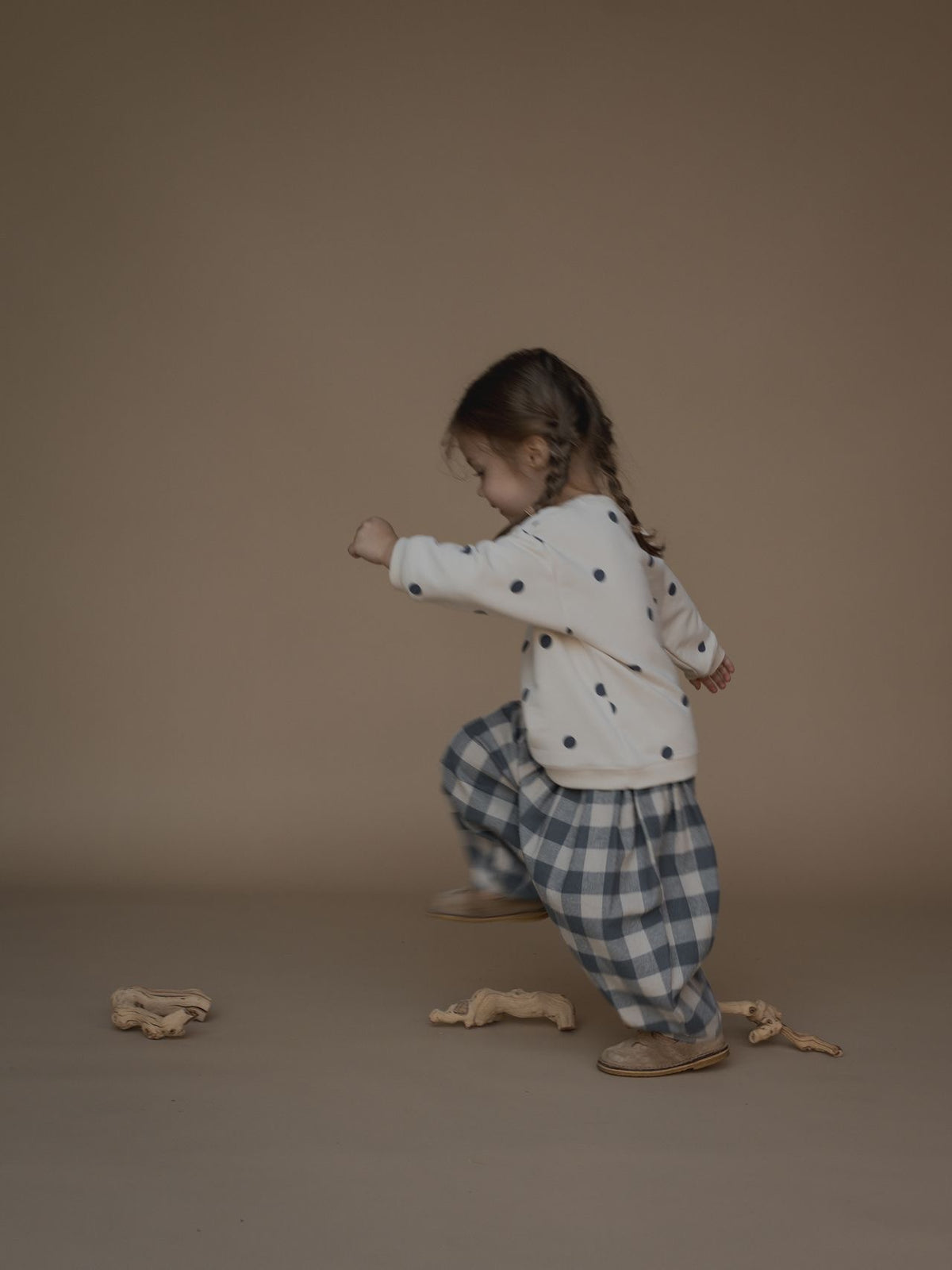 Fog Blue Gingham Lodge Pants