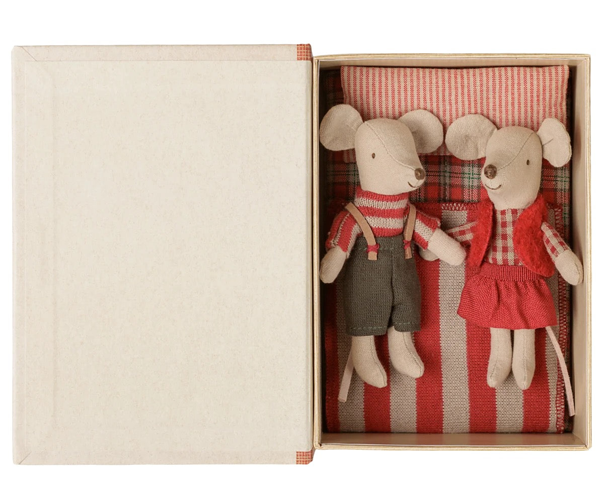 Christmas Twin Mice In Book