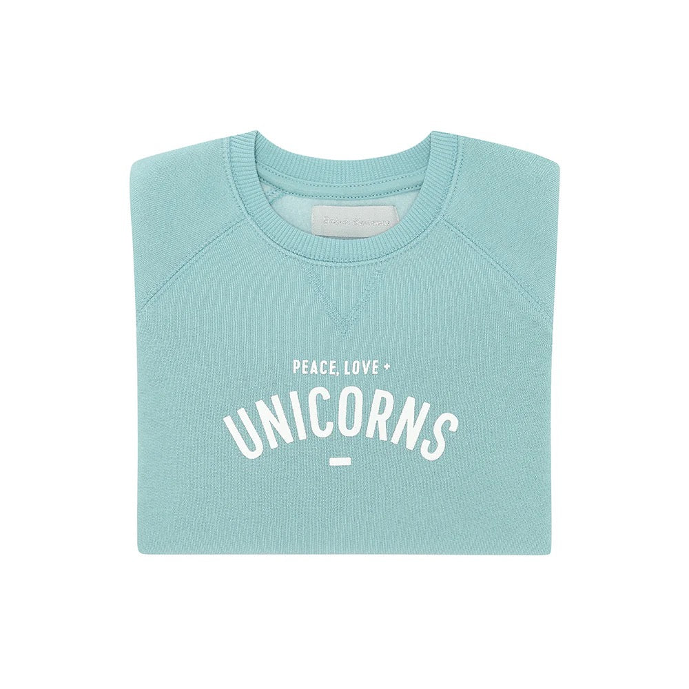 Duck Egg “PEACE, LOVE & UNICORNS” Sweatshirt