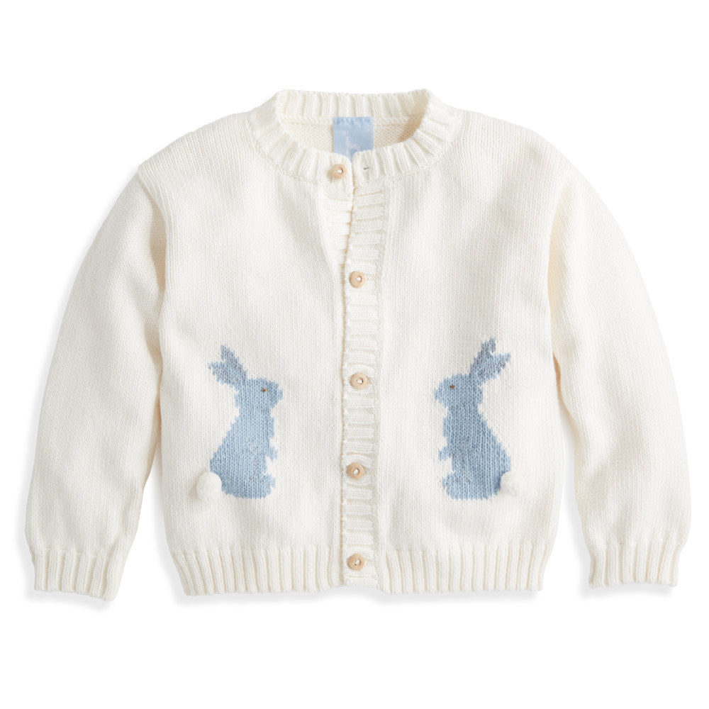 Ivory Intarsia Hare Pierre Cardigan