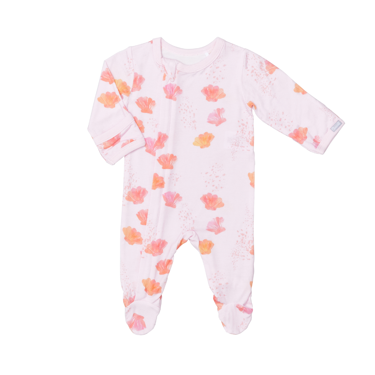 Seashells on Pink Footie
